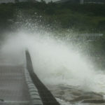 August 23, 2017, Hong Kong: Typhoon signal No.10, the highest in Hong Kong’s storm warning system, is issued as Typhoon Hato hits the city. High tides splash onto Tseung Kwan O Promenade.